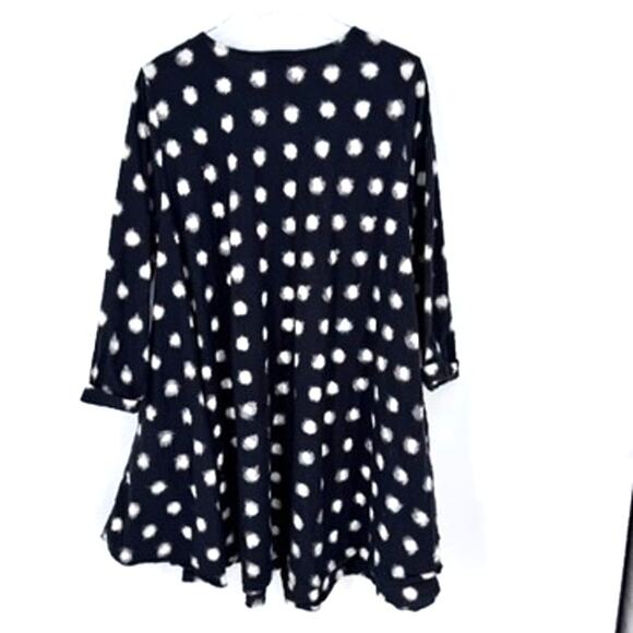 Anthropologie Dress Nor Black Nor White Medium 100% Cotton Black White - Picture 3 of 6